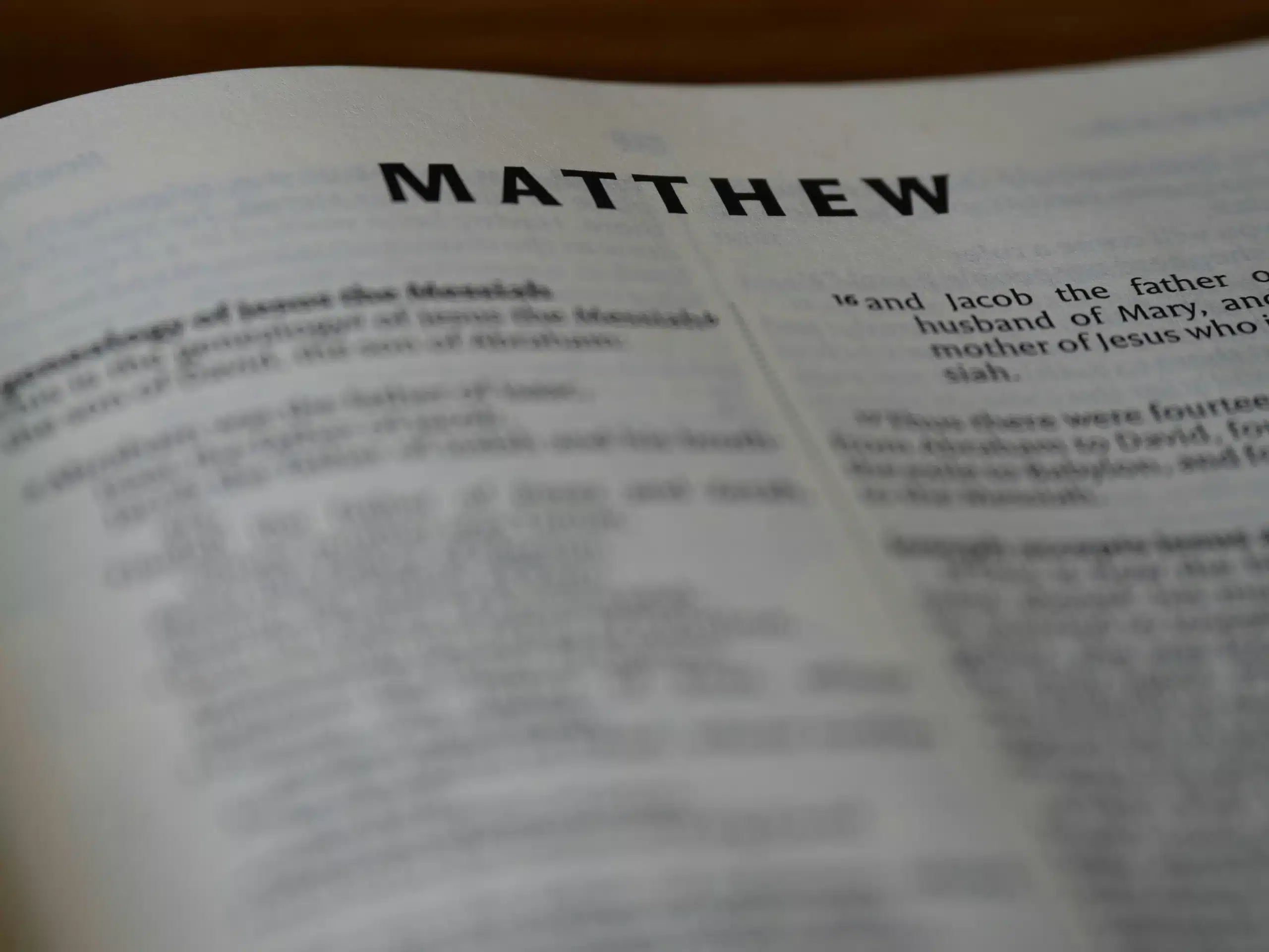 Image of Matthew Gospel from the Bible